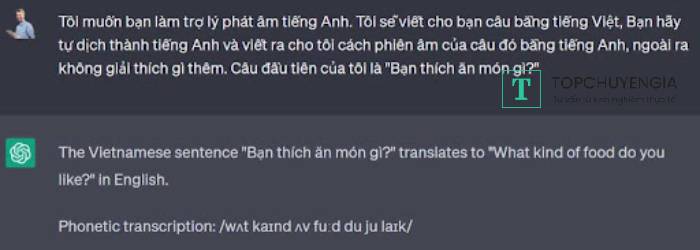 chat gpt dịch tiếng anh